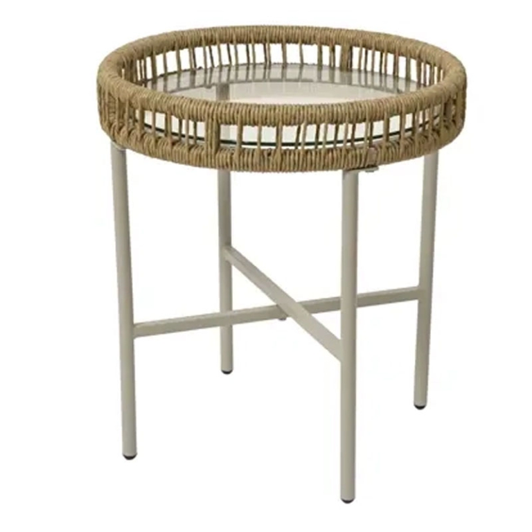 SEDIE E TAVOLO DA ESTERNO 3PZ METALLO E RATTAN 2