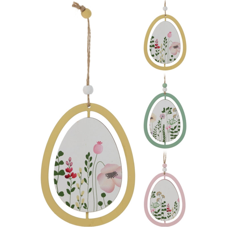 DECORO UOVO LEGNO DA APPENDERE SOGGETTI ASSORTITI