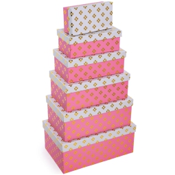 SCATOLE SET 6PZ LAMINATE  ORO RETTANGOLARI