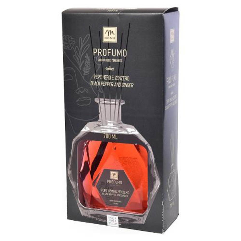 DIFFUSORE CON BASTONCINI PEPE NERO E ZENZERO 700ML