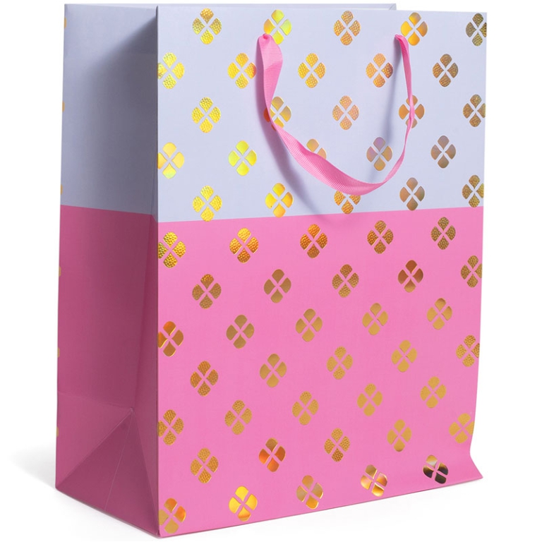 SHOPPER 26X14H33CM LAMINATO FUCSIA/LILLA 210GR 2