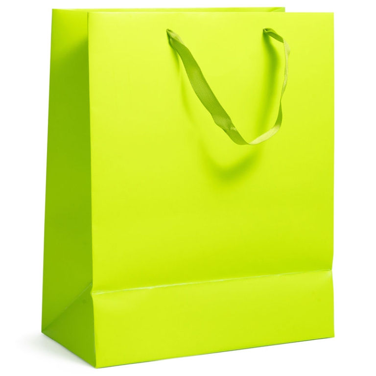 SHOPPER 26X13H33CM LIME  210GR