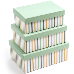SCATOLE SET 3PZ RIGHE    COLORATE MAX 23X16,5X9CM