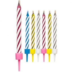 Porta Candeline in plastica 7 cm Scritta Buon Compleanno + Candeline  Assortite