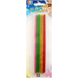 CANDELE SCINTILLANTI 20PZ 17CM COLORI ASSORTITI