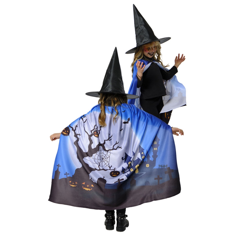 MANTELLO E CAPPELLO PAESAGGIO HALLOWEEN