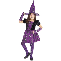 COSTUME STREGA GATTINI VIOLA 5-7 ANNI