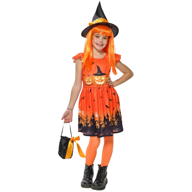 COSTUME STREGA ZUCCA 8-10 ANNI