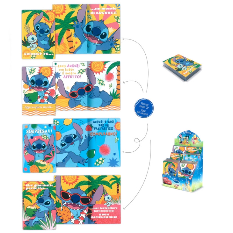 BIGLIETTI AUGURI 48PZ    DISNEY STITCH EXPO