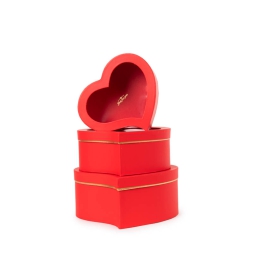 SCATOLE MATRIOSKA SET 3PZ 24/27/30CM CUORE ROSSA