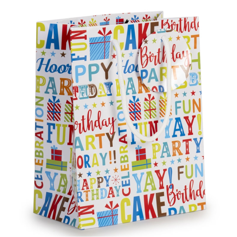 SHOPPER 18X10X23CM       SCRITTE PARTY