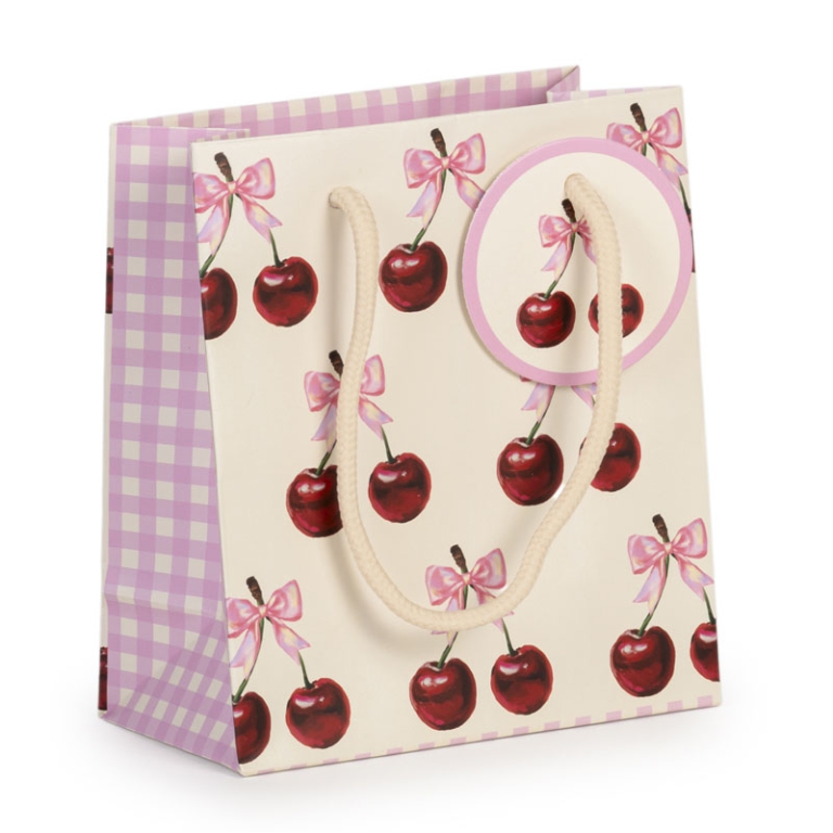 SHOPPER 14,3X7,3X15,3CM  CILIEGIE FONDO CREMA