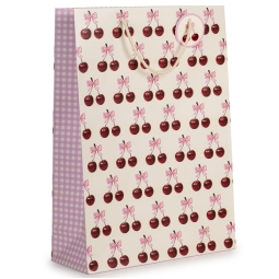 SHOPPER 33X12,7X45,7CM   CILIEGIE FONDO CREMA