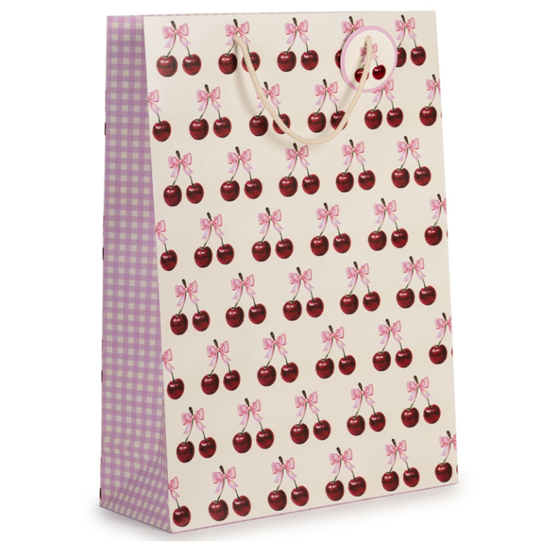 SHOPPER 33X12,7X45,7CM   CILIEGIE FONDO CREMA