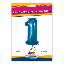 PALLONCINI MYLAR NUMERO 1 BLU MEGA 101CM