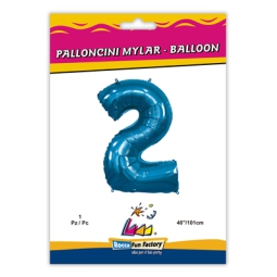 PALLONCINI MYLAR NUMERO 2 BLU MEGA 101CM