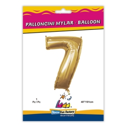 PALLONCINI MYLAR NUMERO 7 ORO METAL 101CM