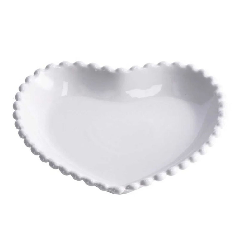 PIATTINO CUORE 20,5X20CM CERAMICA BIANCO