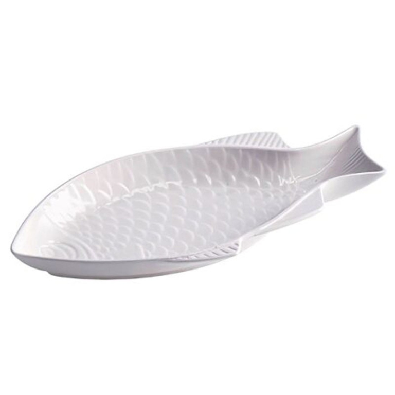 PIATTINO PESCE 20,5X20CM CERAMICA BIANCO