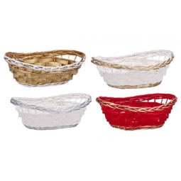 CESTINO LEGNO E SALICE   39X27H14CM COLORI ASSORTITI