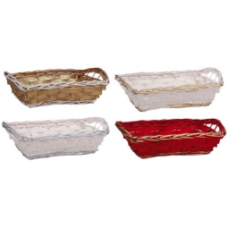 CESTINO LEGNO E SALICE   45X28H15CM COLORI ASSORTITI