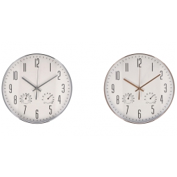 OROLOGIO PARETE METALLO  TERMETRO E IGROMETRO ASSORTITI
