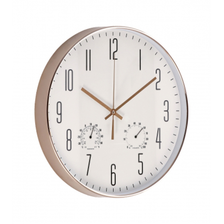 OROLOGIO PARETE METALLO  TERMETRO E IGROMETRO ASSORTITI 2