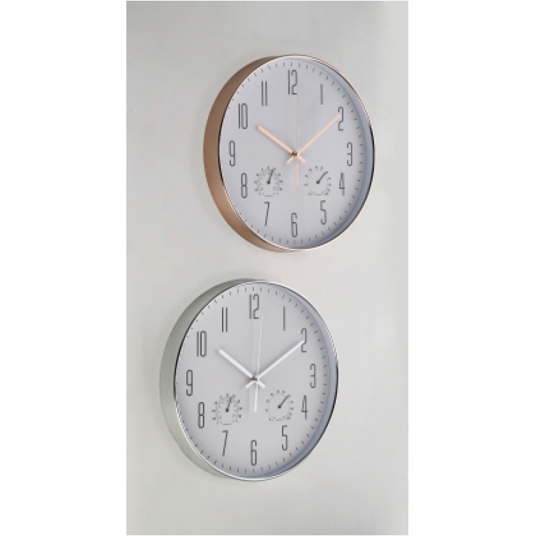 OROLOGIO PARETE METALLO  TERMETRO E IGROMETRO ASSORTITI 5