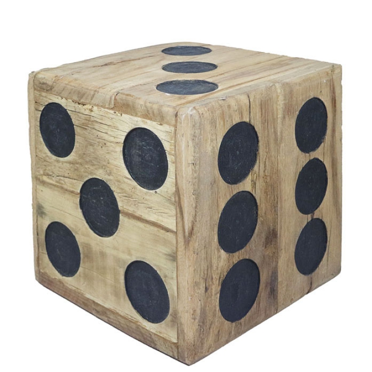 SGABELLO CUBICO 35X35CM  DECORO DADO 6 FACCE