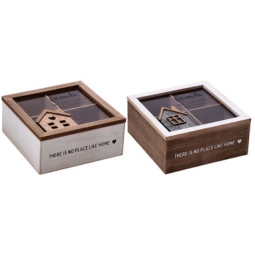 SCATOLA PORTA TISANE     17X17H8CM SOGGETTI ASSORTITI