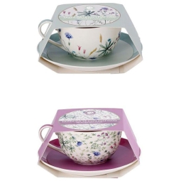 TAZZA THE CON PIATTINO IN PORCELLANA 250ML 2 SOGGETTI