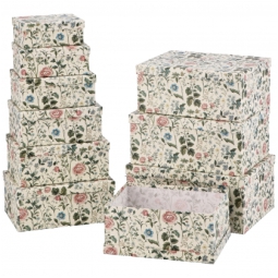 SCATOLA SET 10PZ DECORO FLOREALE VINTAGE