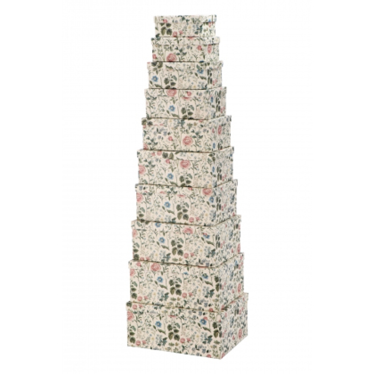 SCATOLA SET 10PZ DECORO FLOREALE VINTAGE 2