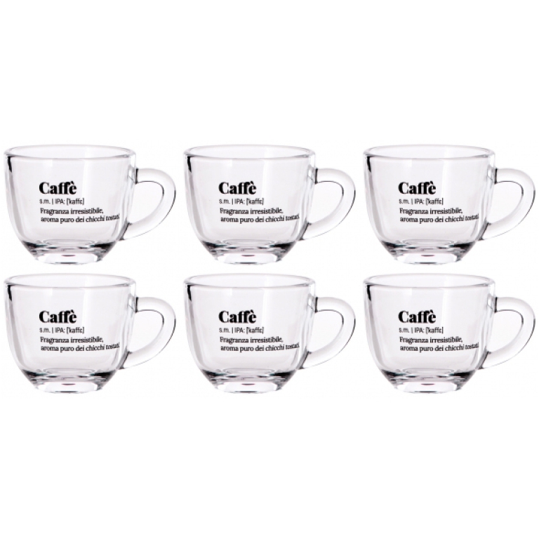 SET 6 TAZZE CAFFE' IN VETRO JASER