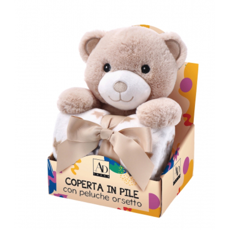 COPERTA PILE CON PELUCHE ORSETTO 3 COLORI 5