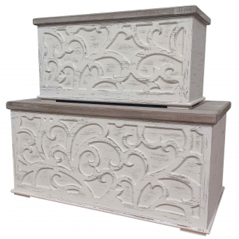 PANCHE CONTENITORI SET 2 PEZZI LEGNO