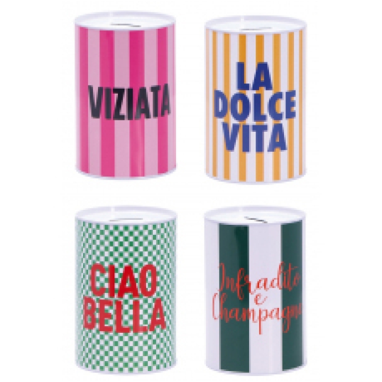 SALVADANAIO LATTA D10H15CM SOGGETTI ASSORTITI