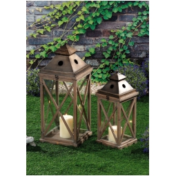 LANTERNA SET2PZ H56 75   LEGNO NATURALE
