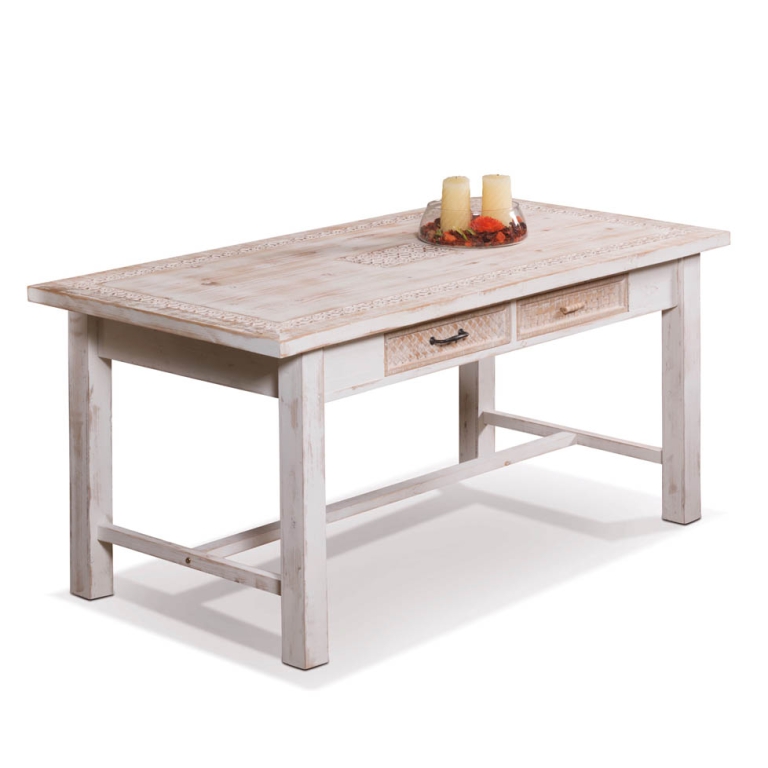 TAVOLO LEGNO 160X80H76CM 2 CASSETTI