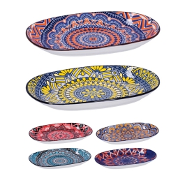 PIATTINO IN CERAMICA EVA 24X15,5CM DECORI ASS