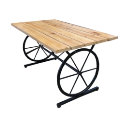 TAVOLO LEGNO STRUTTURA   FERRO 90X47H43,5CM