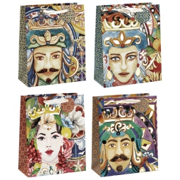 SHOPPER 26X12H32CM DECORO FACCE ASSORTITE