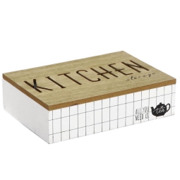 SCATOLA PORTATHÈ 24X17H7 CM 6 POSTI MDF ASSORTITA