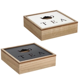 SCATOLA PORTATHÈ 24X24H7 CM 9 POSTI MDF ASSORTITA