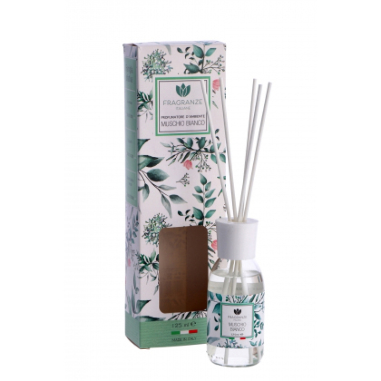 DIFFUSORE 125ML CON BASTONCINI MUSCHIO BIANCO