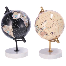 MAPPAMONDO BASE MARMO    D9H14,5CM ASSORTITO