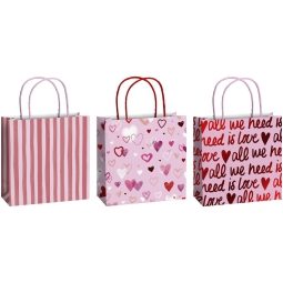 SHOPPER CARTA 20X8H20CM  3PZ S.VALENTINO ASSORTITE