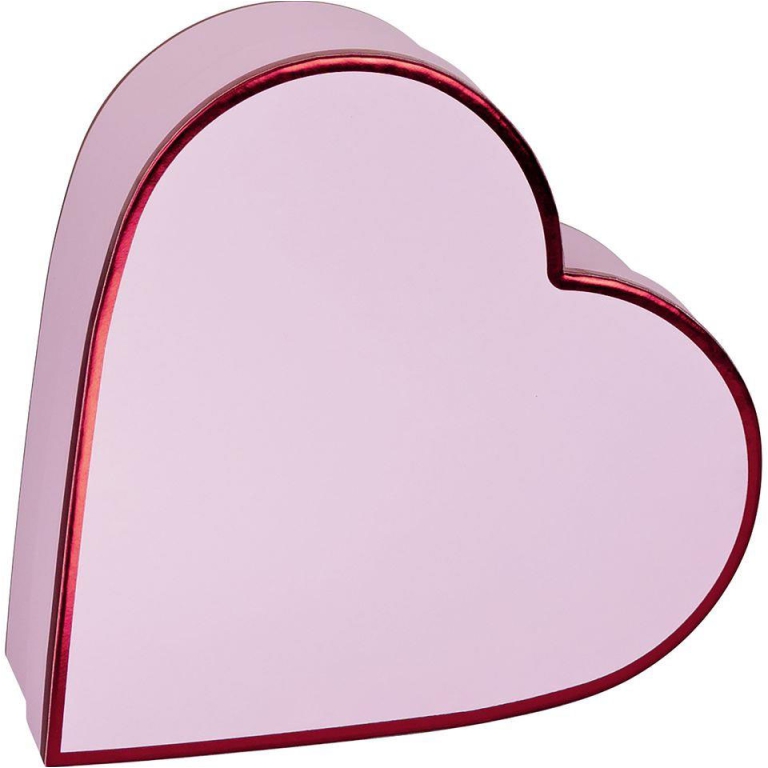 SCATOLA CUORE BORDATA    20X20H8CM ROSA