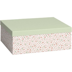 SCATOLA 24X33X12CM ROSA  COPERCHIO VERDE