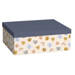 SCATOLA 24X33X12CM AVORIOANIMALI COPERCHIO AZZURRO